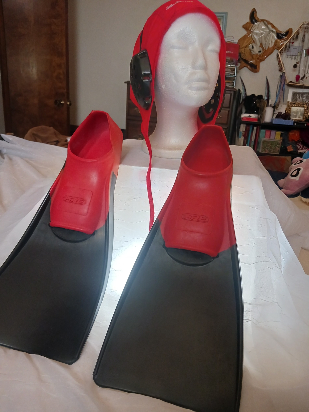 DivePro Red Open-Heel Swim Fins - Women